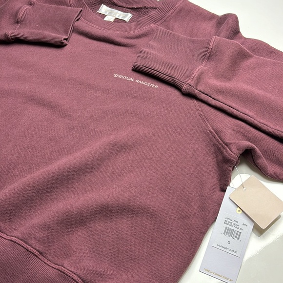 Spiritual Gangster Maroon Be The Light Bridget Pullover Sweatshirt, Sz S - Picture 10 of 15